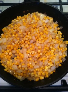 Sauted corn, onions & garlic